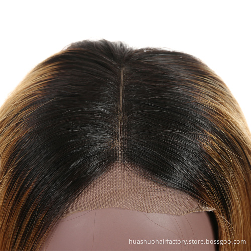 Huashuo Highest Discounts Popular Top Grade Brazilian Ombre 1B/30 Human Hair Short Bob Lace Front Wig For Black Women